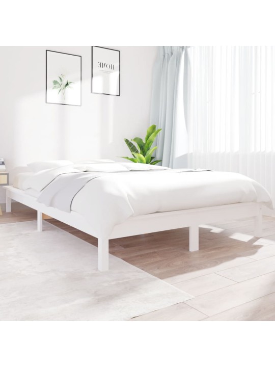 Rám postele bílý 200 x 200 cm masivní borovice