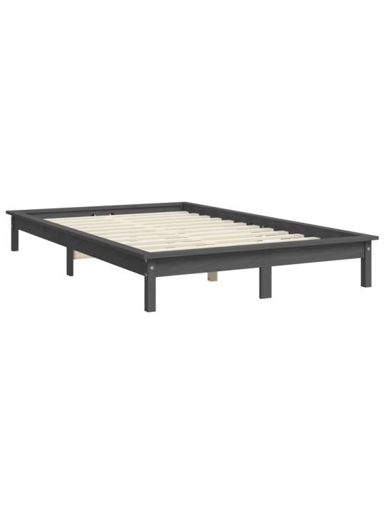 Rám postele šedý 200 x 200 cm masivní borovice