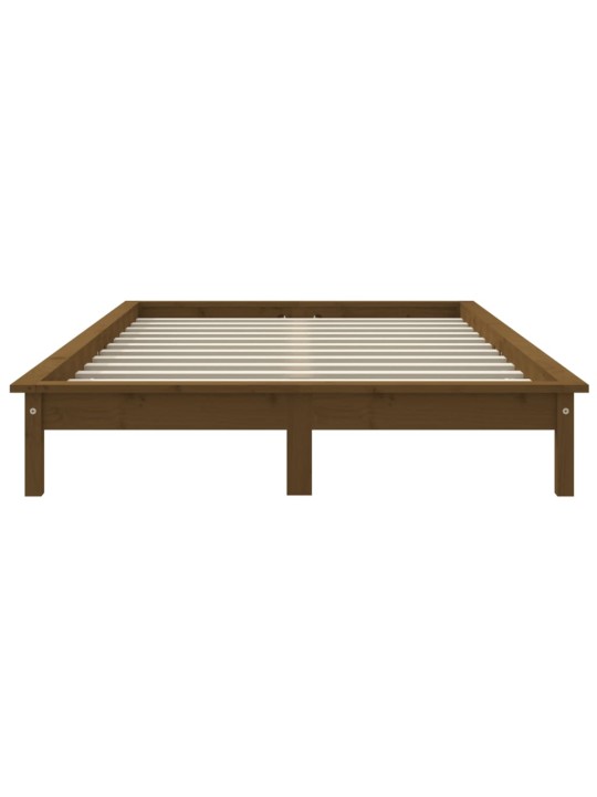Rám postele medově hnědý 200 x 200 cm masivní borovice