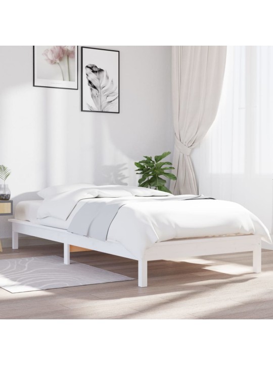 Rám postele bílý 90 x 190 cm Single masivní borovice
