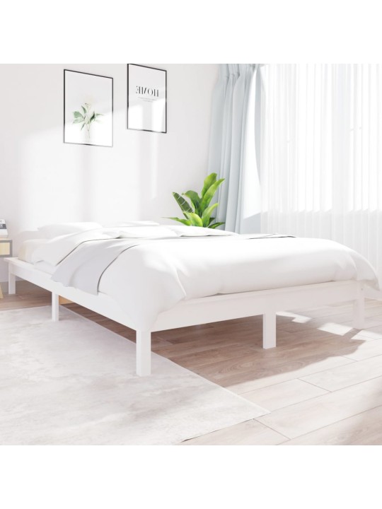 Rám postele bílý 120 x 190 cm Small Double masivní borové dřevo
