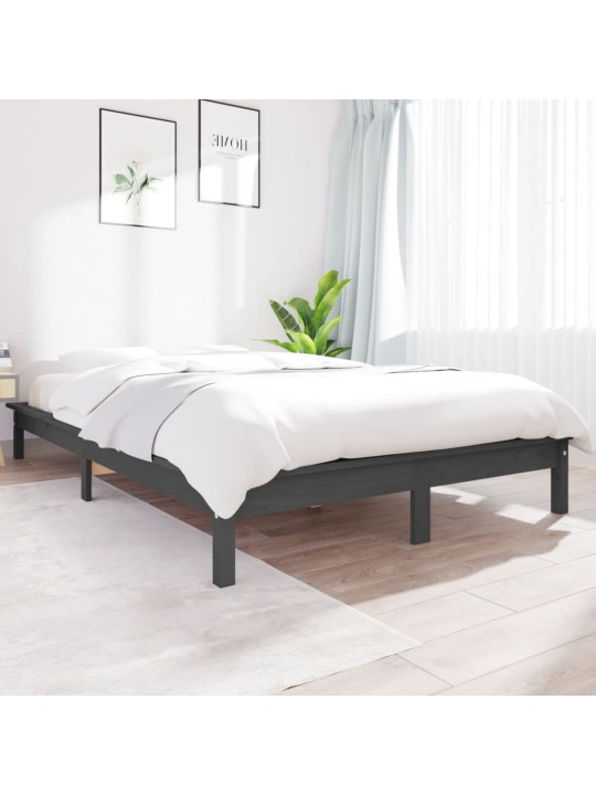 Rám postele šedý 120 x 190 cm masivní borovice Small Double