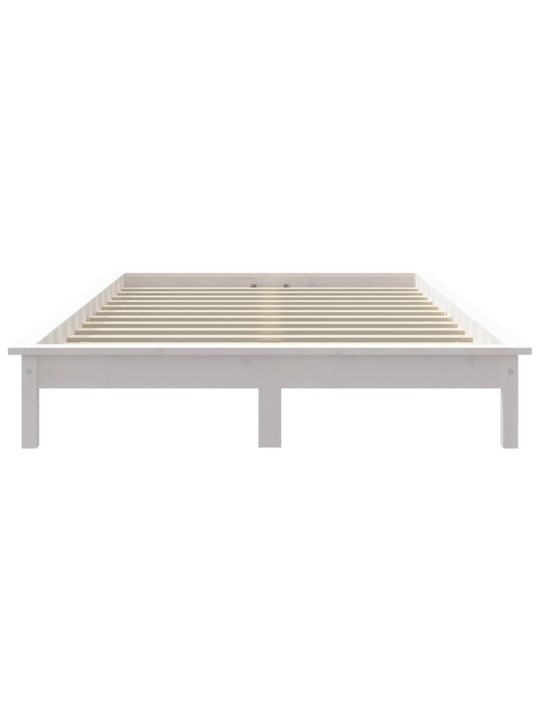Rám postele bílý 135 x 190 cm Double masivní borové dřevo