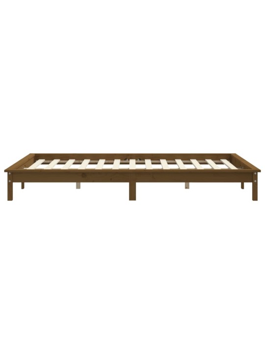 Rám postele medově hnědý 135 x 190 cm masivní borovice Double