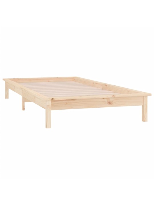 Rám postele s LED světlem 90 x 200 cm masivní dřevo
