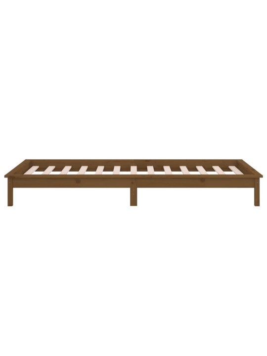 Rám postele s LED světlem medově hnědý 100x200 cm masivní dřevo