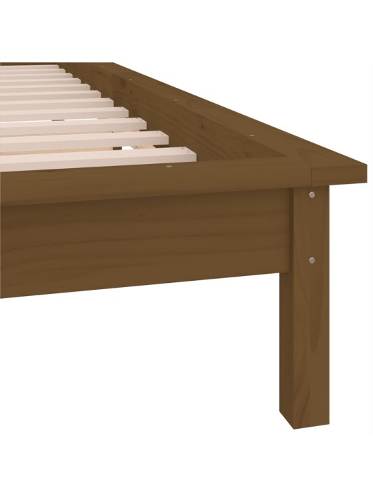 Rám postele s LED světlem medově hnědý 100x200 cm masivní dřevo
