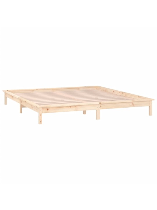 Rám postele s LED světlem 150 x 200 cm King Size masivní dřevo