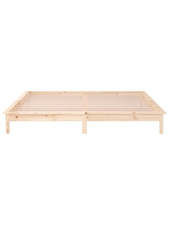 Rám postele s LED světlem 150 x 200 cm King Size masivní dřevo