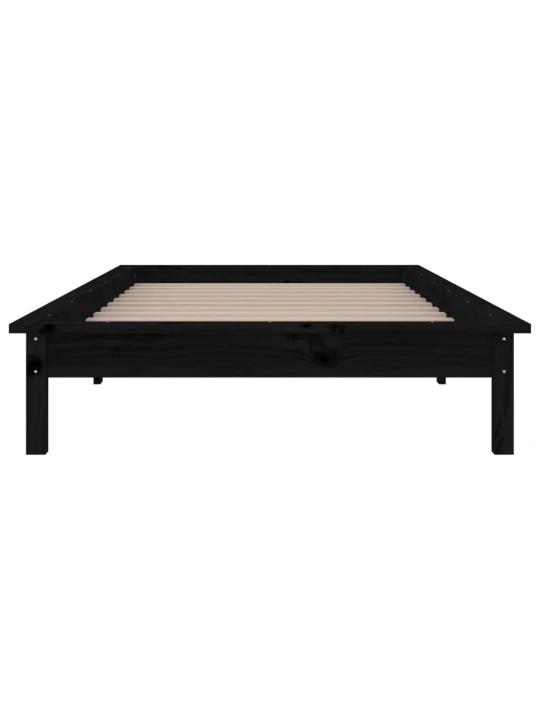Rám postele s LED černý 75 x 190 cm Small Single masivní dřevo