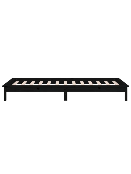 Rám postele s LED černý 75 x 190 cm Small Single masivní dřevo