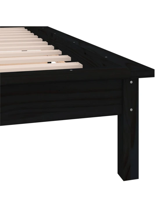 Rám postele s LED černý 75 x 190 cm Small Single masivní dřevo