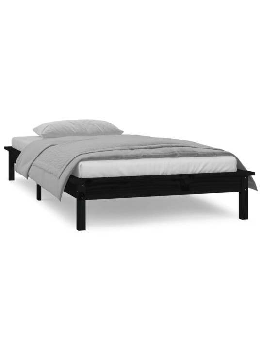 Rám postele s LED světlem černý 90x190 cm Single masivní dřevo