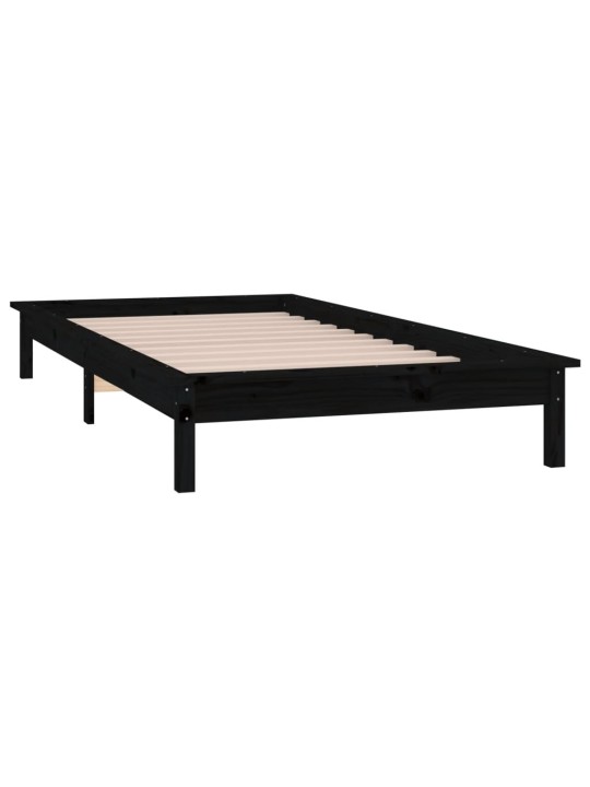 Rám postele s LED světlem černý 90x190 cm Single masivní dřevo