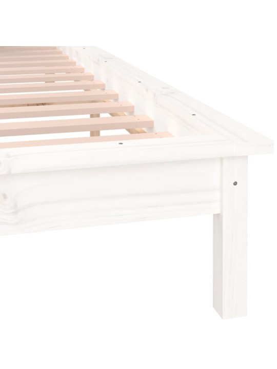 Rám postele s LED světlem bílý 135x190 cm Double masivní dřevo