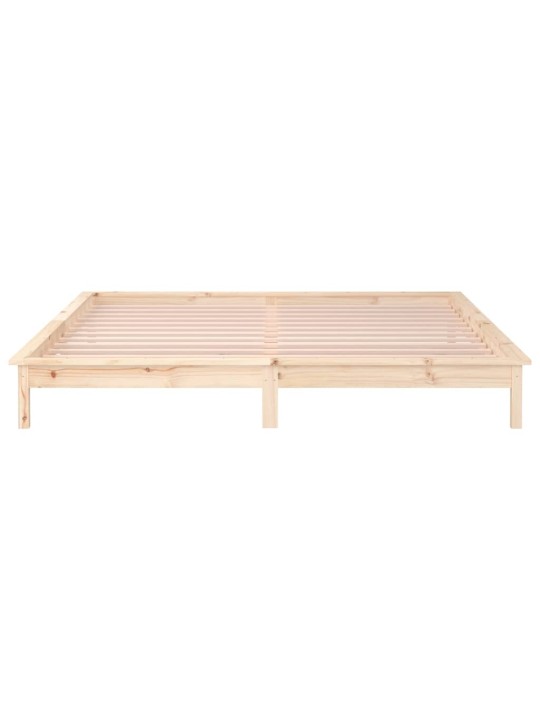 Rám postele s LED světlem 140 x 190 cm masivní dřevo
