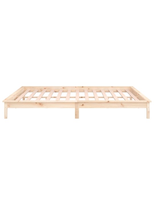 Rám postele s LED světlem 140 x 190 cm masivní dřevo