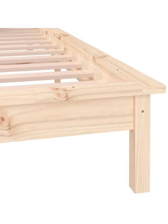 Rám postele s LED světlem 140 x 190 cm masivní dřevo
