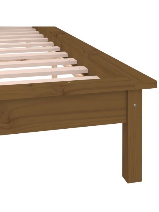 Rám postele s LED světlem medově hnědý 140x190 cm masivní dřevo