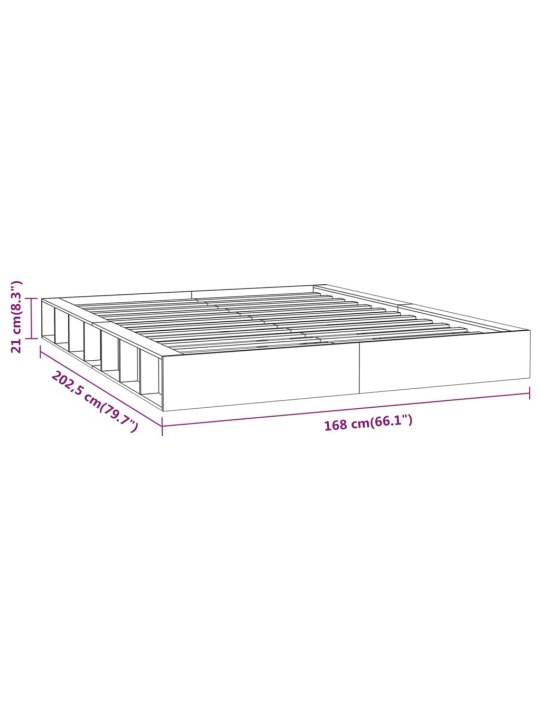 Rám postele bílý 150 x 200 cm King Size masivní dřevo