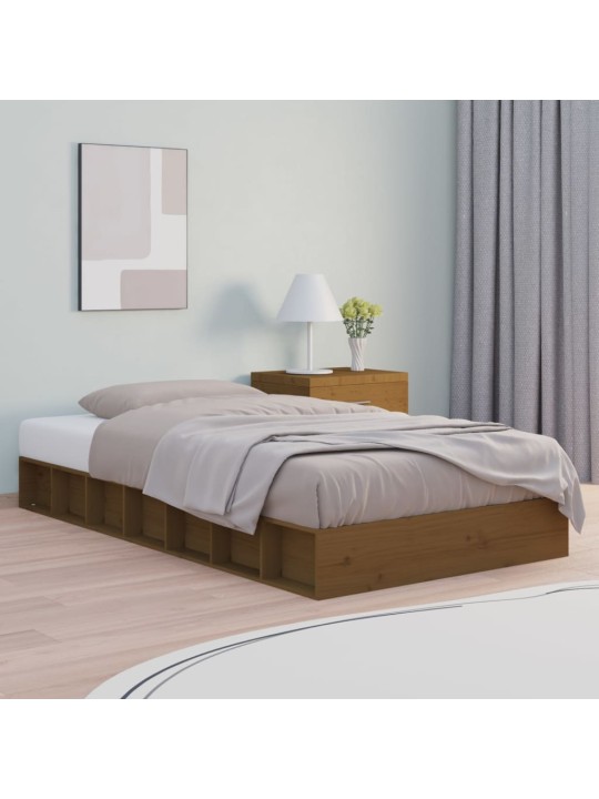 Rám postele medově hnědý 75 x 190 cm Small Single masivní dřevo