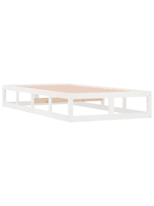 Rám postele bílý 90 x 200 cm masivní dřevo