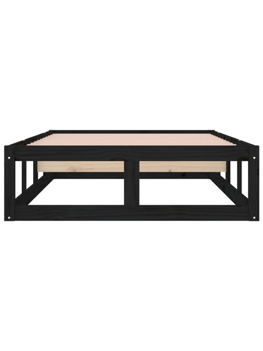 Rám postele černý 90 x 200 cm masivní dřevo