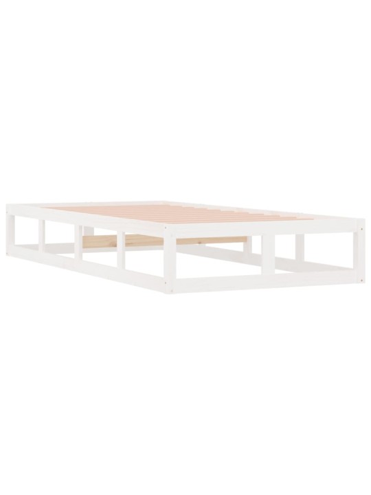 Rám postele bílý 100 x 200 cm masivní dřevo