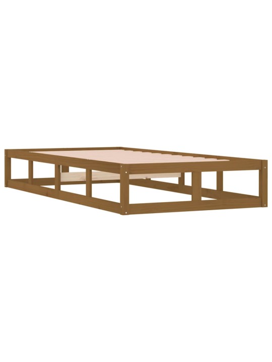 Rám postele medově hnědý 100 x 200 cm masivní dřevo