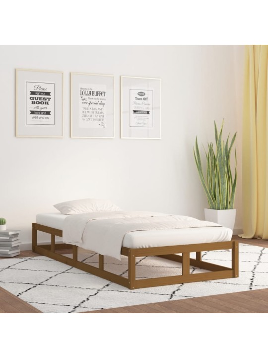 Rám postele medově hnědý 100 x 200 cm masivní dřevo