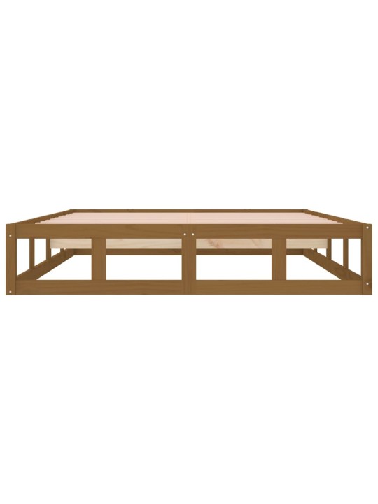Rám postele medově hnědý 150 x 200 cm King Size masivní dřevo