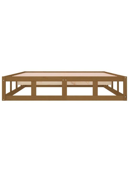 Rám postele medově hnědý 200 x 200 cm masivní dřevo