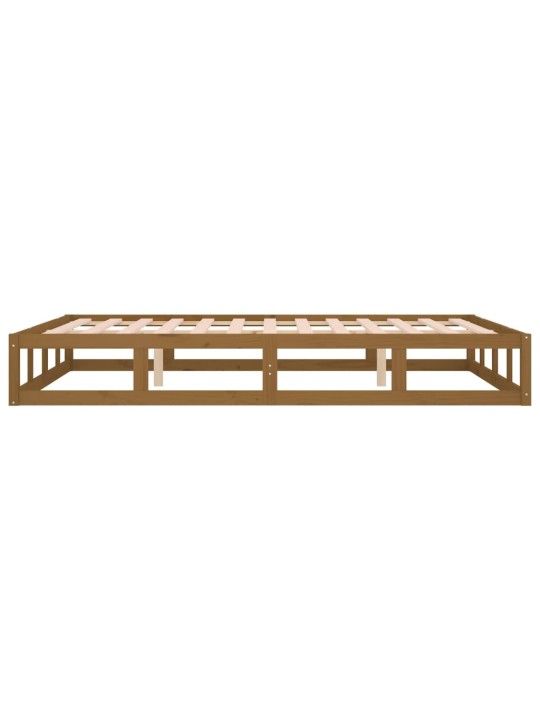 Rám postele medově hnědý 200 x 200 cm masivní dřevo