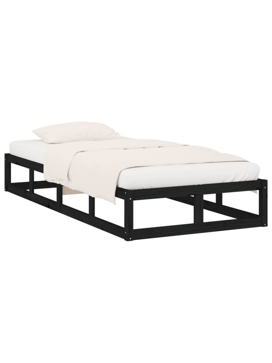 Rám postele černý 75 x 190 cm Small Single masivní dřevo