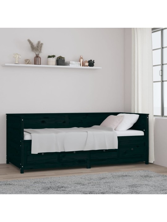 Válenda černá 90 x 200 cm masivní borové dřevo