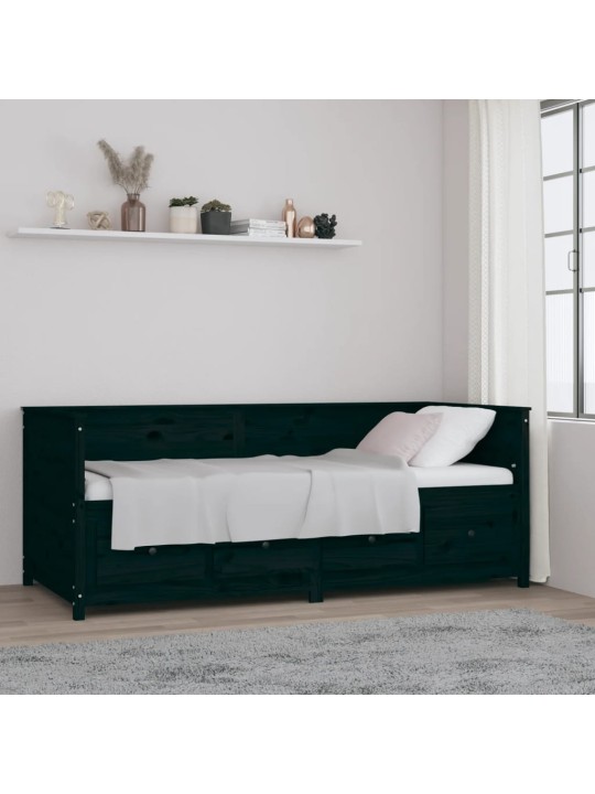 Válenda černá 80 x 200 cm masivní borové dřevo