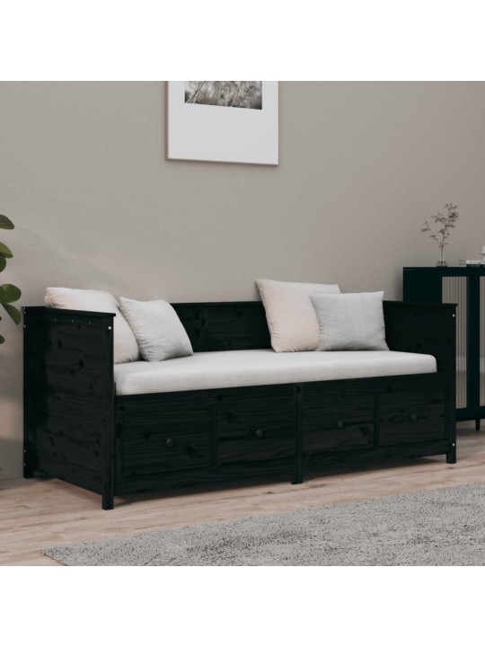 Válenda černá 75 x 190 cm masivní borové dřevo
