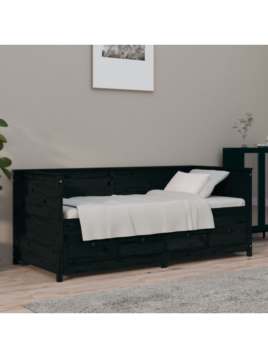 Válenda černá 75 x 190 cm masivní borové dřevo