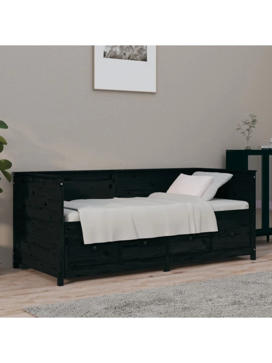 Válenda černá 75 x 190 cm masivní borové dřevo