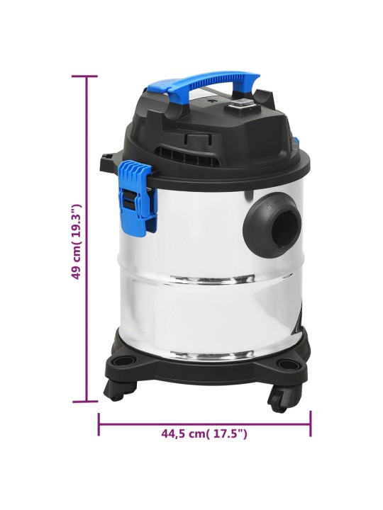 Vysavač na suché a mokré vysávání 1 200 W 20 l stříbrný
