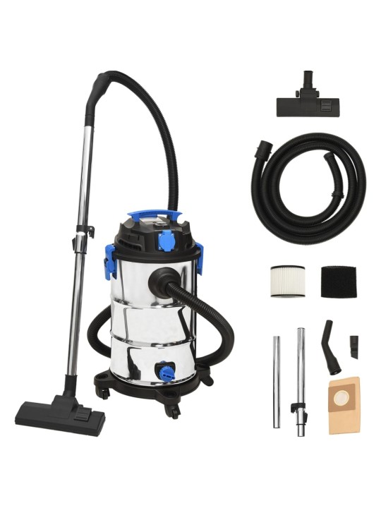 Vysavač na suché a mokré vysávání 1 200 W 30 l stříbrný