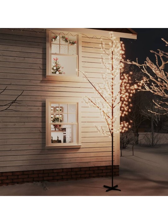 Rozkvetlá třešeň s 672 teplými bílými LED 400 cm