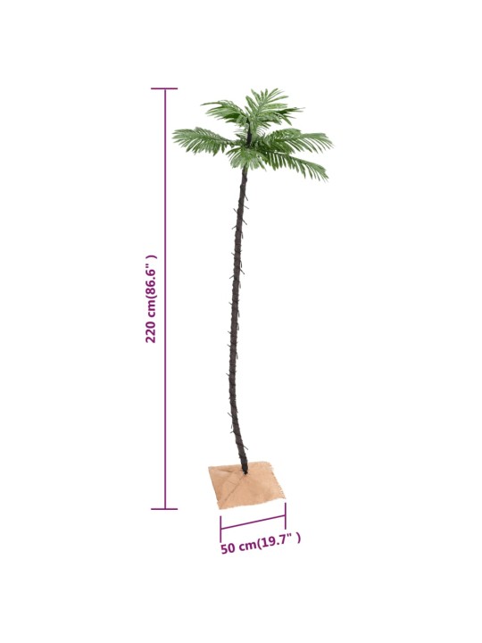 Palma se 136 teplými bílými LED diodami 220 cm