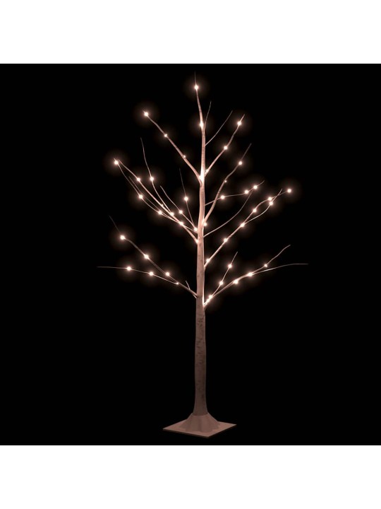 Bílá bříza 48 teplých bílých LED diod 120 cm
