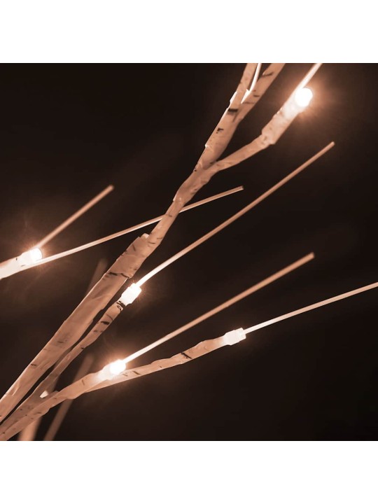 Bílá bříza 48 teplých bílých LED diod 120 cm