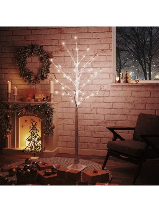 Bílá bříza 96 teplých bílých LED diod 180 cm