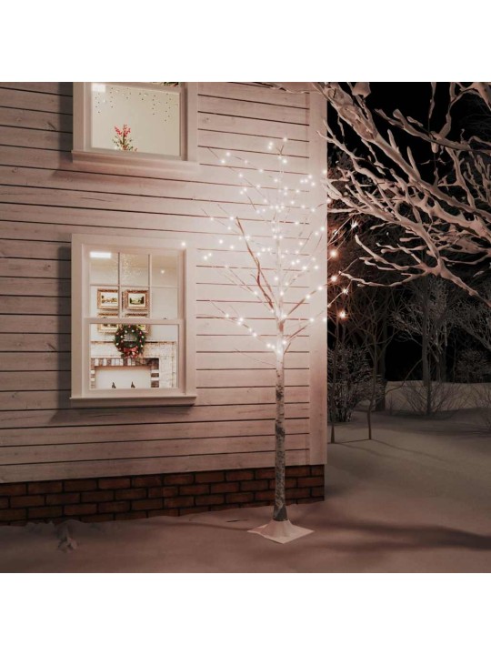 Bílá bříza 128 teplých bílých LED diod 220 cm
