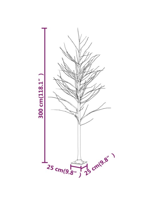 Bílá bříza 240 teplých bílých LED diod 300 cm