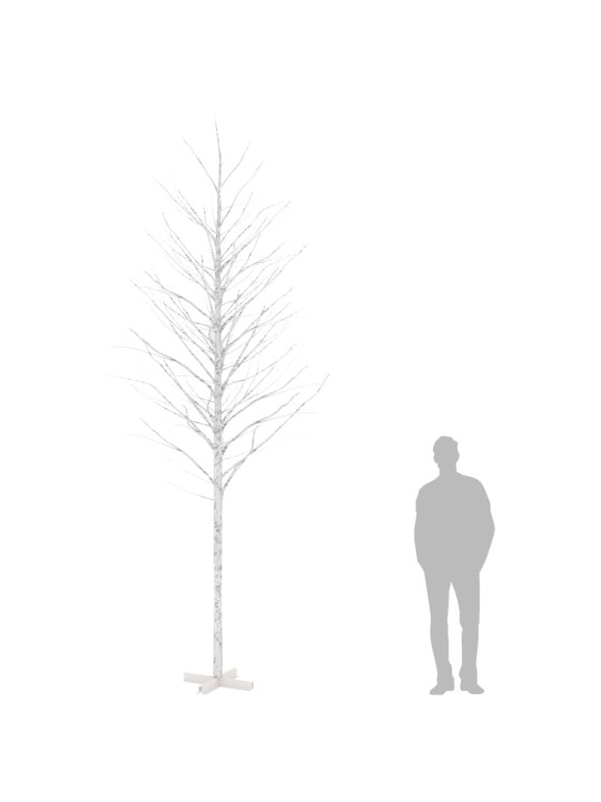 Bílá bříza 672 teplých bílých LED diod 400 cm
