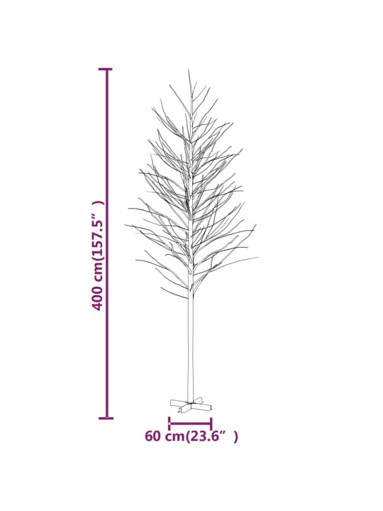 Bílá bříza 672 teplých bílých LED diod 400 cm